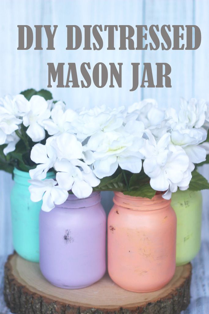 DIY distressed mason jar