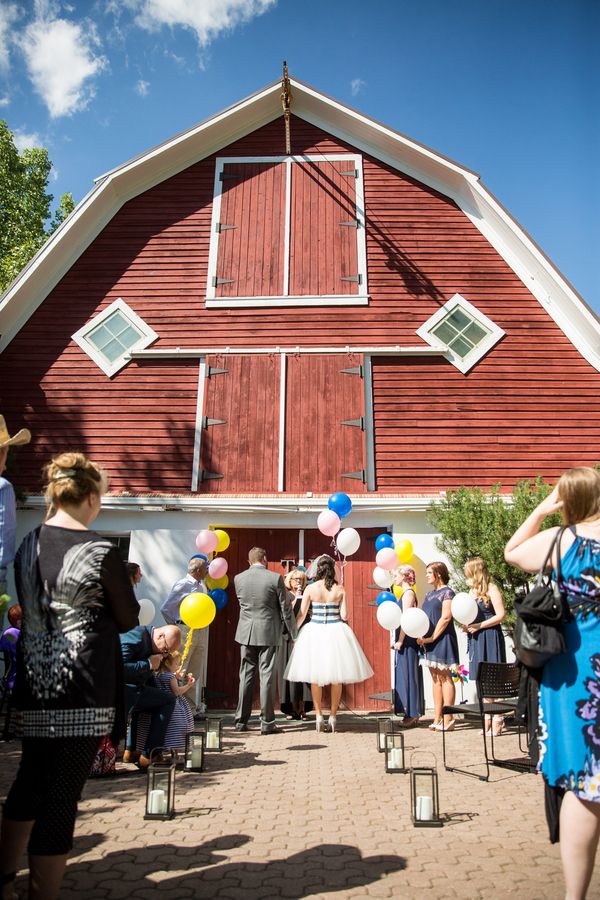 colorful barn wedding
