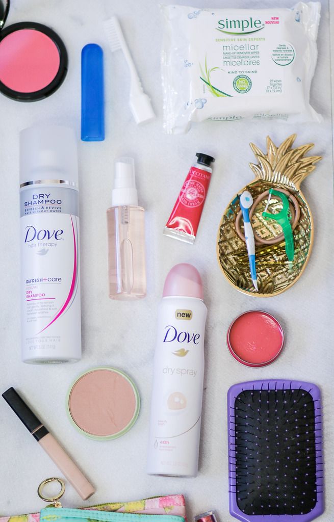Learn how to refresh your look after a long flight with these travel beauty essentials including Dove dry sprays!