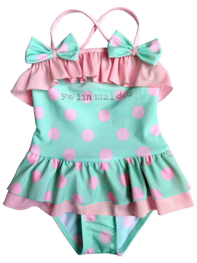 2PC Kids Toddler Girls Bikini Swimwear Polka Dot Swimsuit Baby Swim