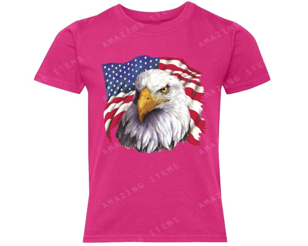 Details about American Eagle USA Flag -YOUTH- T-shirt 4th of July ...