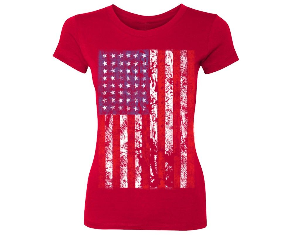 Vintage Usa Flag Women T Shirt 4th Of July Ladies Shirt American Flag