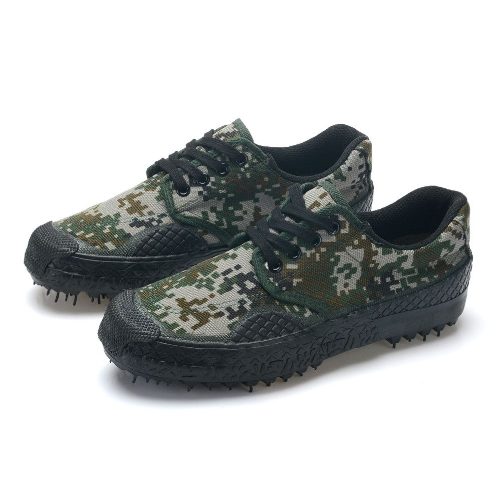 Outdoor Camouflage Military Training Shoes Canvas Shoes Safety Slipon